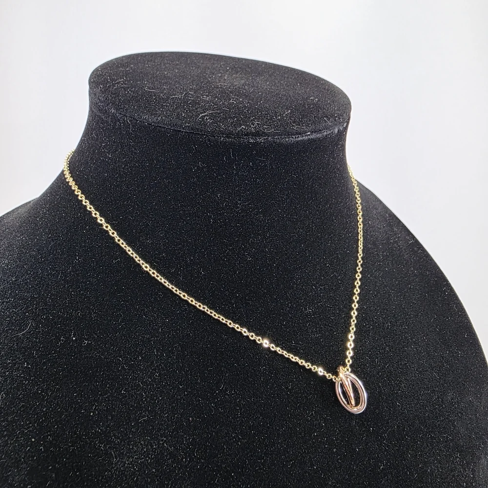Elegant Gold Plated Necklace with Interlocking Rings